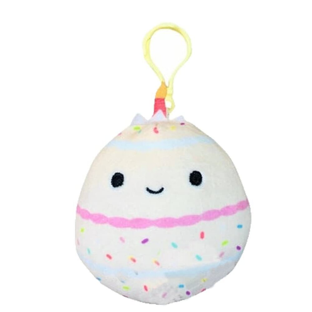 Squishmallows Official Kellytoy 3.5 Inch Clip On Bag Dorina Birthday Cake Slice